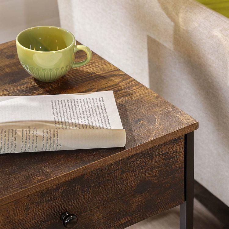 Industrial Bedside Table with Drawer FredCo