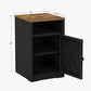 Industrial Black Nightstand with Door 24" H FredCo