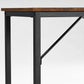 Industrial Browmn Slim Computer Desk for Small Space FredCo