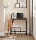 Industrial Browmn Slim Computer Desk for Small Space FredCo