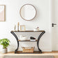 Industrial Brown 3-Tier Console Table with Curved Legs FredCo
