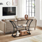 Industrial Brown 3-Tier Console Table with Curved Legs FredCo