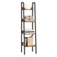 Industrial Brown 4-Tier Slim Ladder Shelves with Metal Frame FredCo
