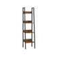 Industrial Brown 4-Tier Slim Ladder Shelves with Metal Frame FredCo
