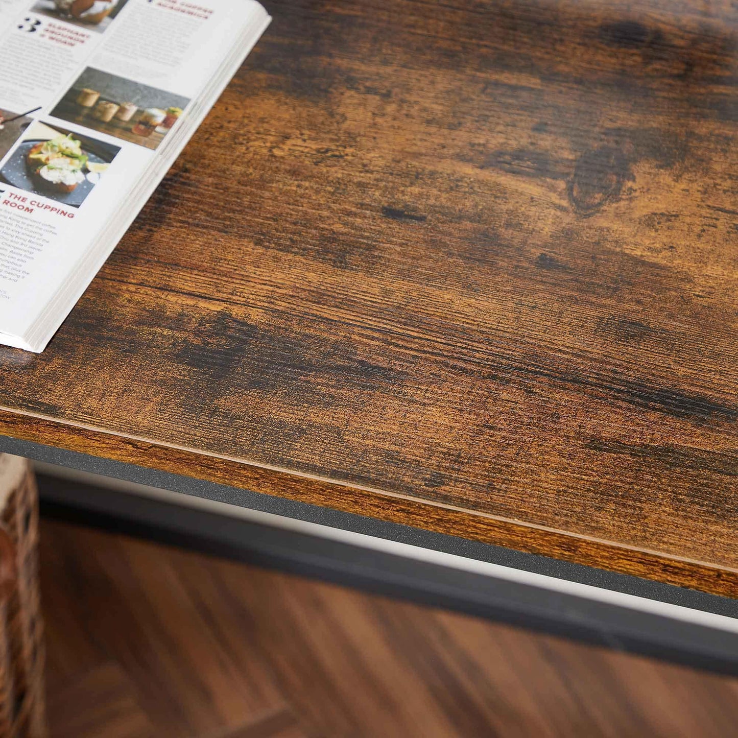 Industrial Brown 55 Inches Writing Desk for Office FredCo