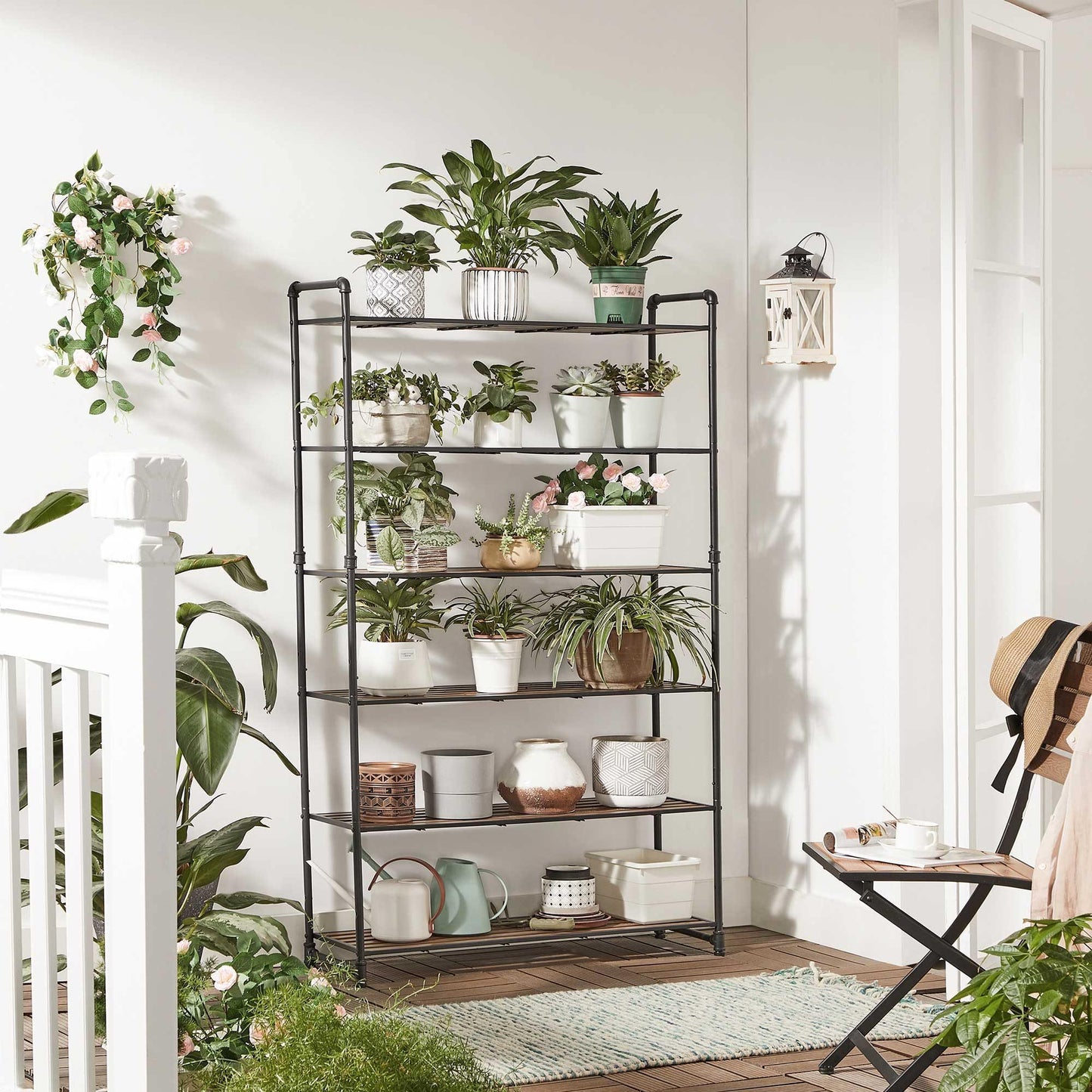 Industrial Brown 6-Tier Freestanding Shelving Unit for Storage FredCo