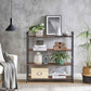 Industrial Brown & Black 4-Tier Shelving Unit for Storage FredCo