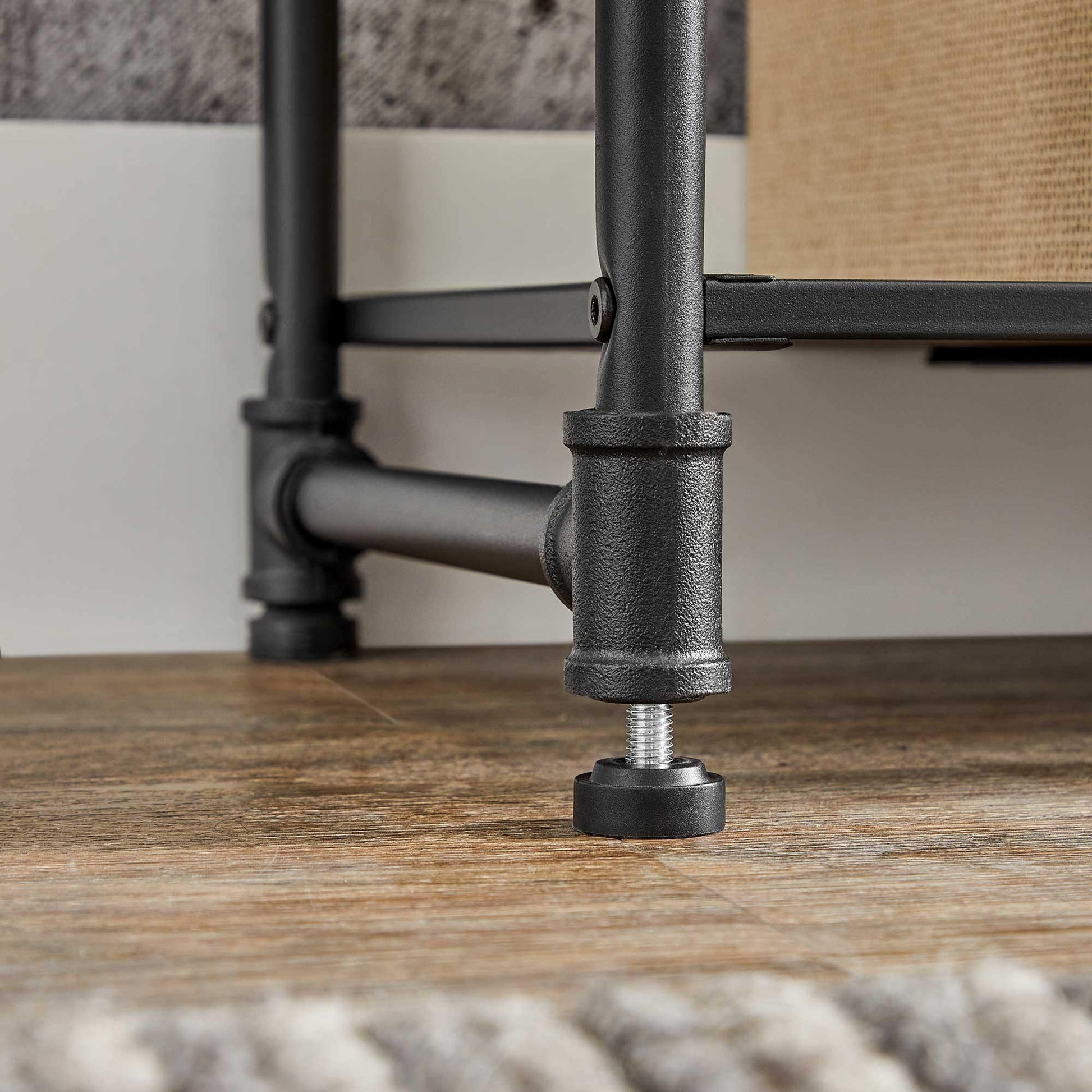 Industrial Brown & Black 4-Tier Shelving Unit for Storage FredCo