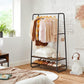 Industrial Brown & Black Clothes Rack with Shelves FredCo