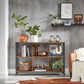Industrial Brown & Black Multi-Functional Storage Bookshelf FredCo