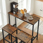 Industrial Brown Bar Table with 2 Stools FredCo