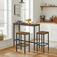 Industrial Brown Bar Table with 2 Stools FredCo