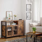 Industrial Brown Buffet Table with Cabinet FredCo