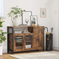 Industrial Brown Buffet Table with Cabinet FredCo