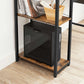 Industrial Brown Computer Desk with Shelves & Storage Bag FredCo