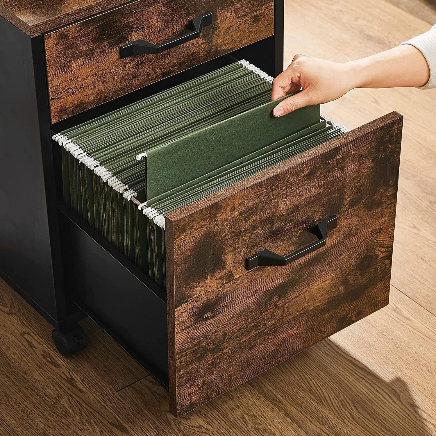 Industrial Brown File Cabinet with 2 Drawers FredCo