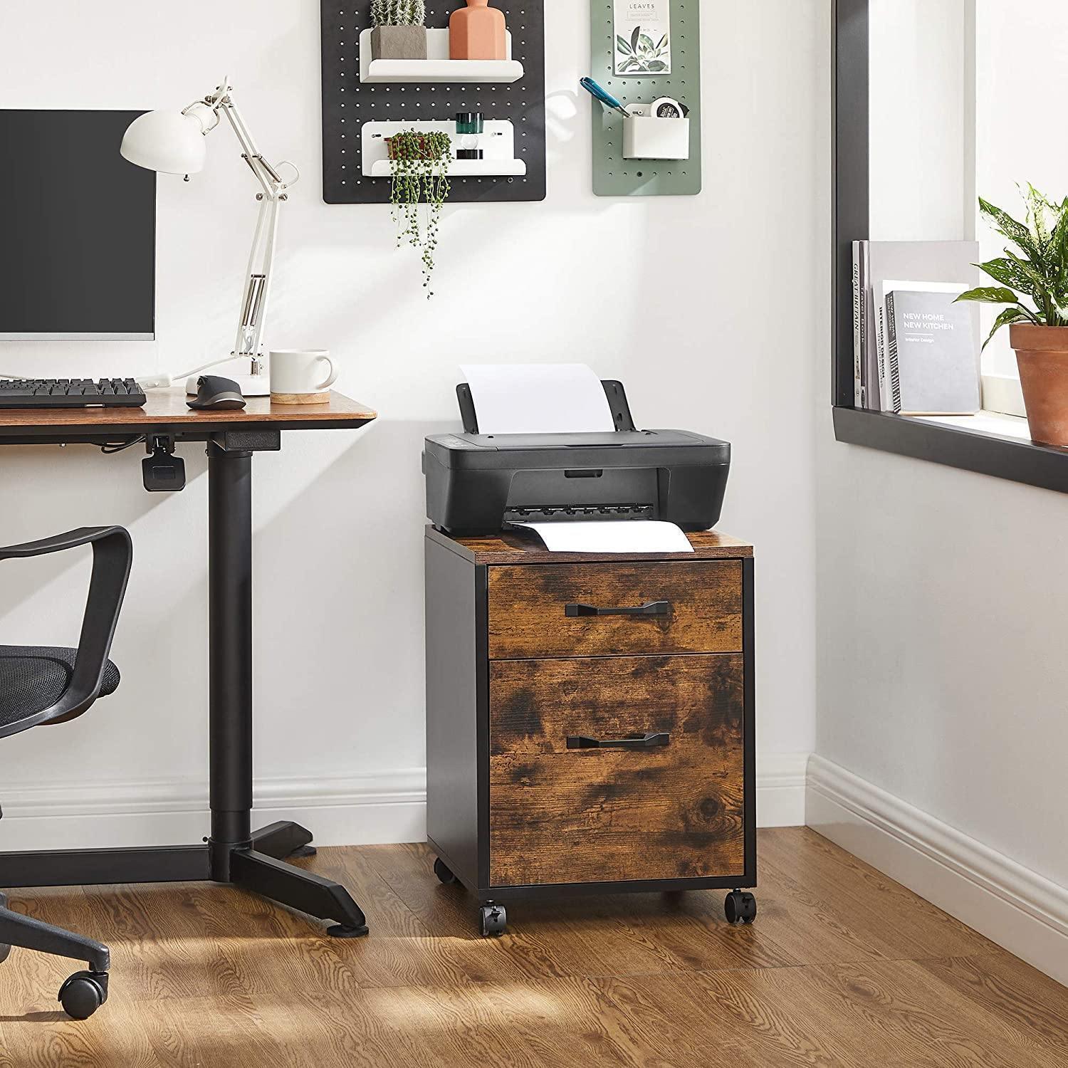 Industrial Brown File Cabinet with 2 Drawers FredCo