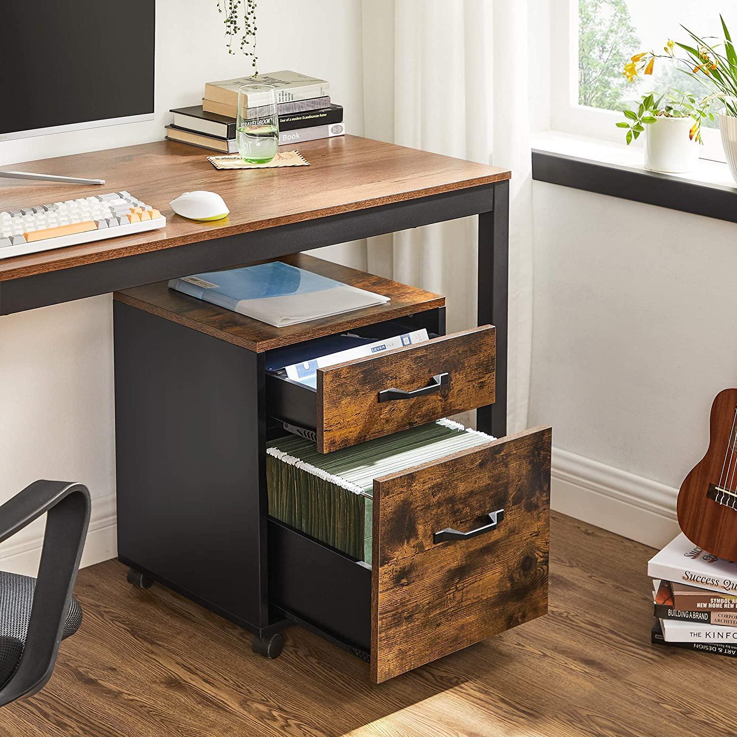 Industrial Brown File Cabinet with 2 Drawers FredCo