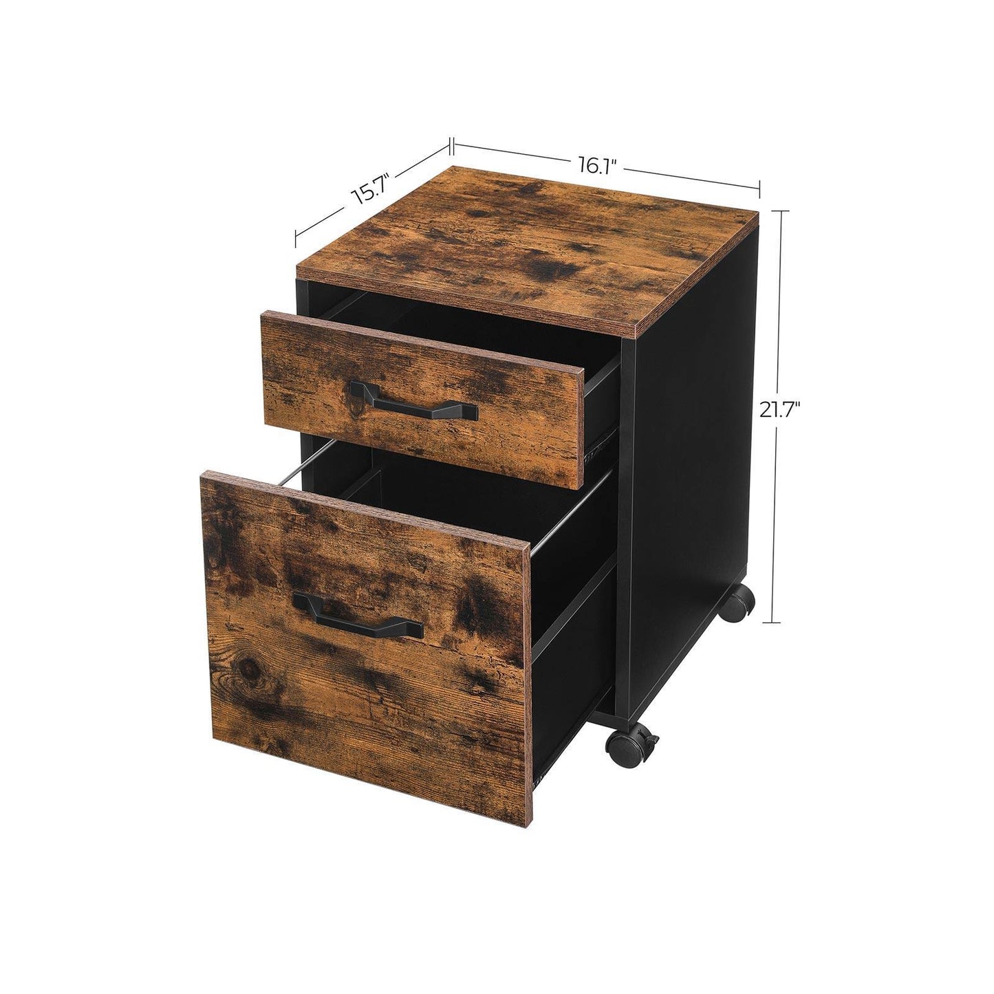 Industrial Brown File Cabinet with 2 Drawers FredCo