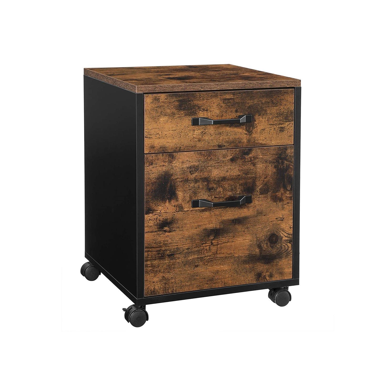 Industrial Brown File Cabinet with 2 Drawers FredCo