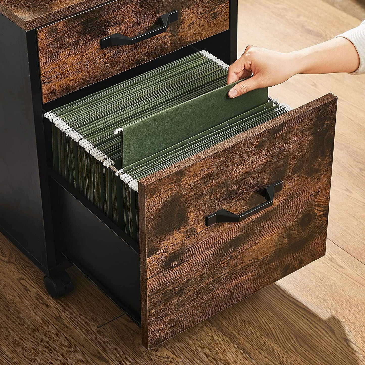 Industrial Brown File Cabinet with 2 Drawers FredCo