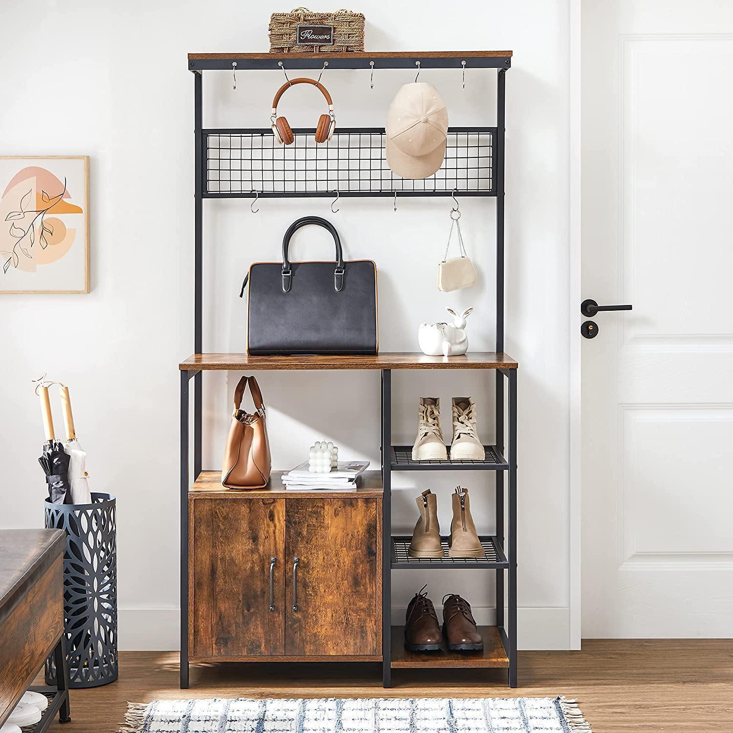 Industrial Brown Kitchen Baker's Rack with Cabinet FredCo