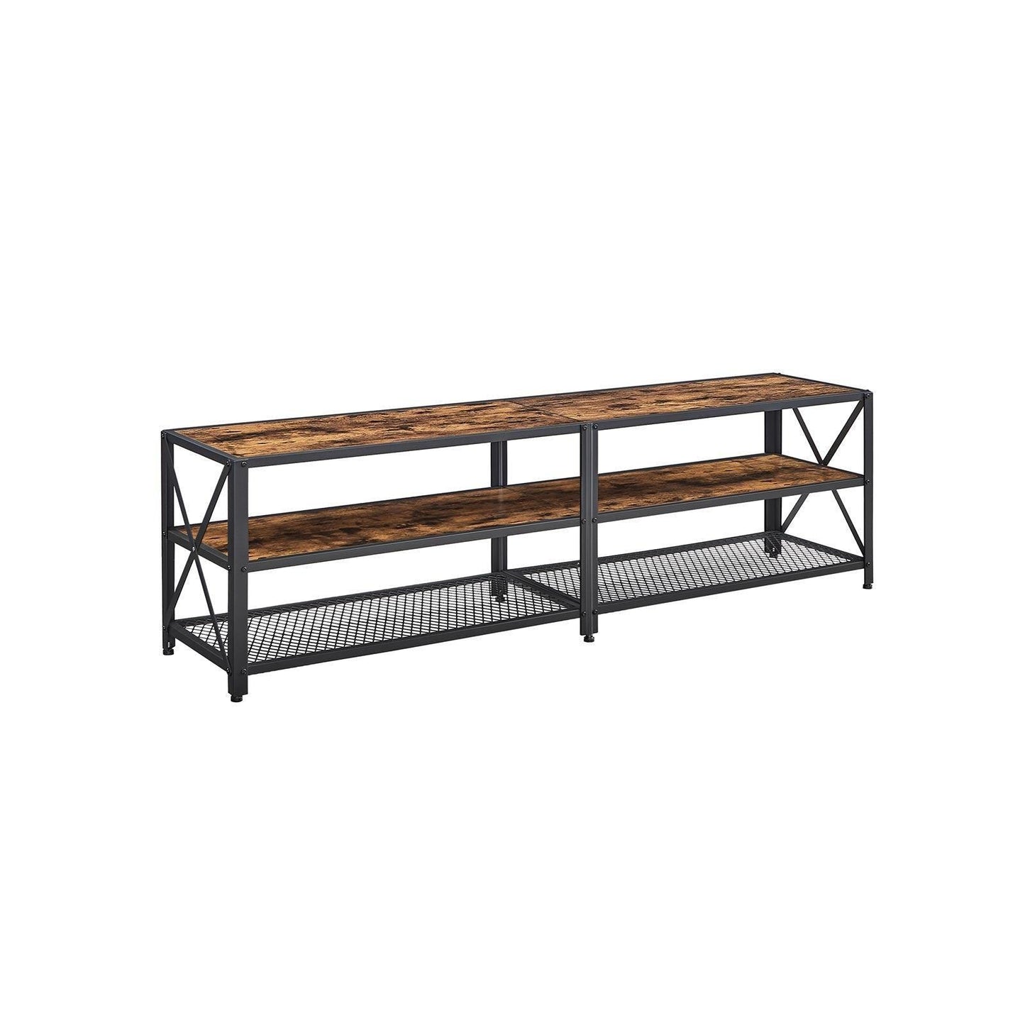 Industrial Brown Large TV Console Entertainment Center FredCo