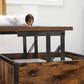 Industrial Brown Nightstand on Wheels with Lifting Top FredCo