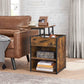 Industrial Brown Nightstand on Wheels with Lifting Top FredCo