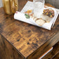 Industrial Brown Nightstand on Wheels with Lifting Top FredCo