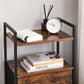 Industrial Brown Nightstand with Shelf & 2 Fabric Drawers FredCo