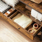 Industrial Brown Open Wardrobe with Drawers FredCo