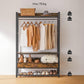 Industrial Brown Open Wardrobe with Drawers FredCo