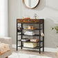 Industrial Brown Shoe Storage Rack with Drawers FredCo