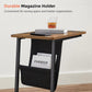 Industrial Brown Side Table with Magazine Holder FredCo