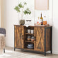 Industrial Brown Sideboard with Cabinet for Kitchen FredCo