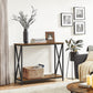 Industrial Brown Sofa Table with Metal Frame FredCo