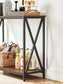 Industrial Brown Sofa Table with Metal Frame FredCo