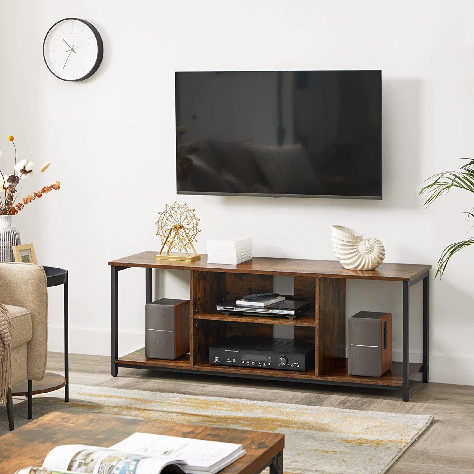 Industrial Brown TV Console Unit with Shelving FredCo