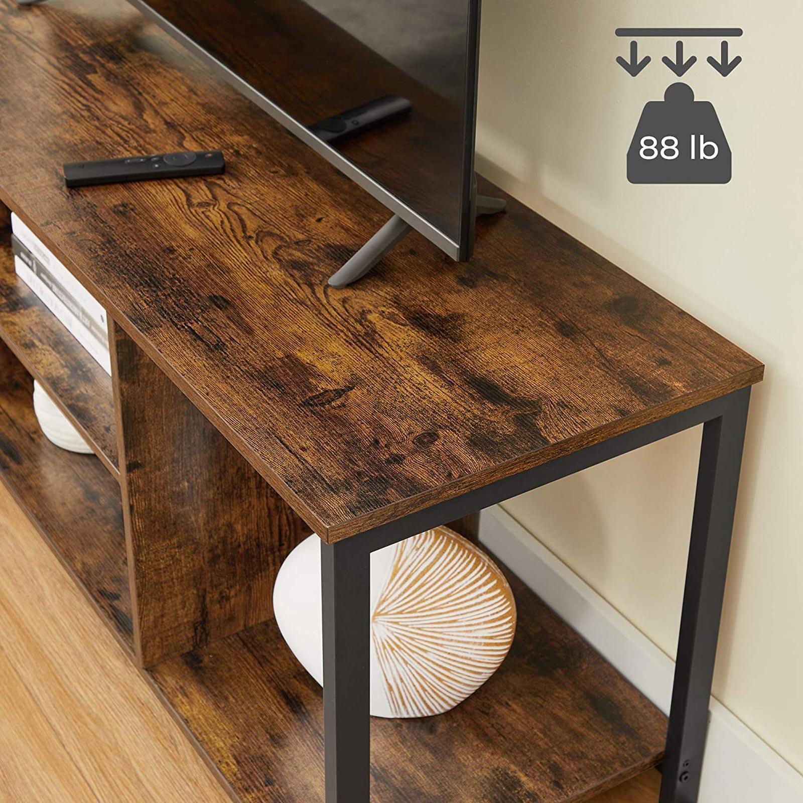 Industrial Brown TV Console Unit with Shelving FredCo