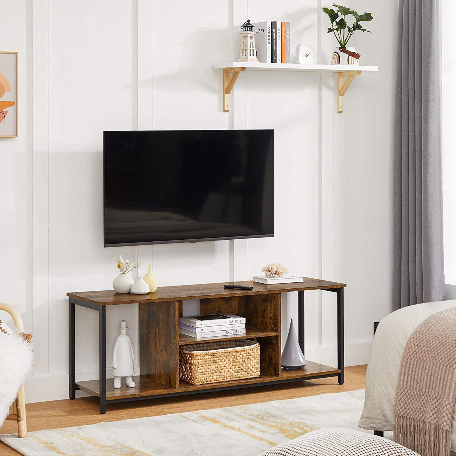 Industrial Brown TV Console Unit with Shelving FredCo