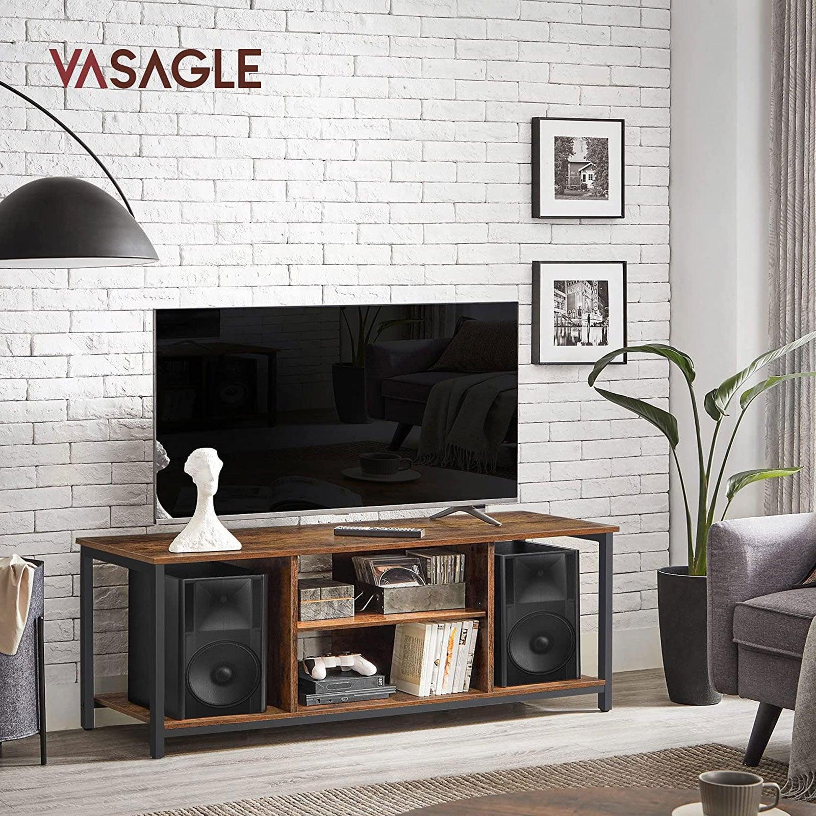 Industrial Brown TV Stand with Shelving FredCo