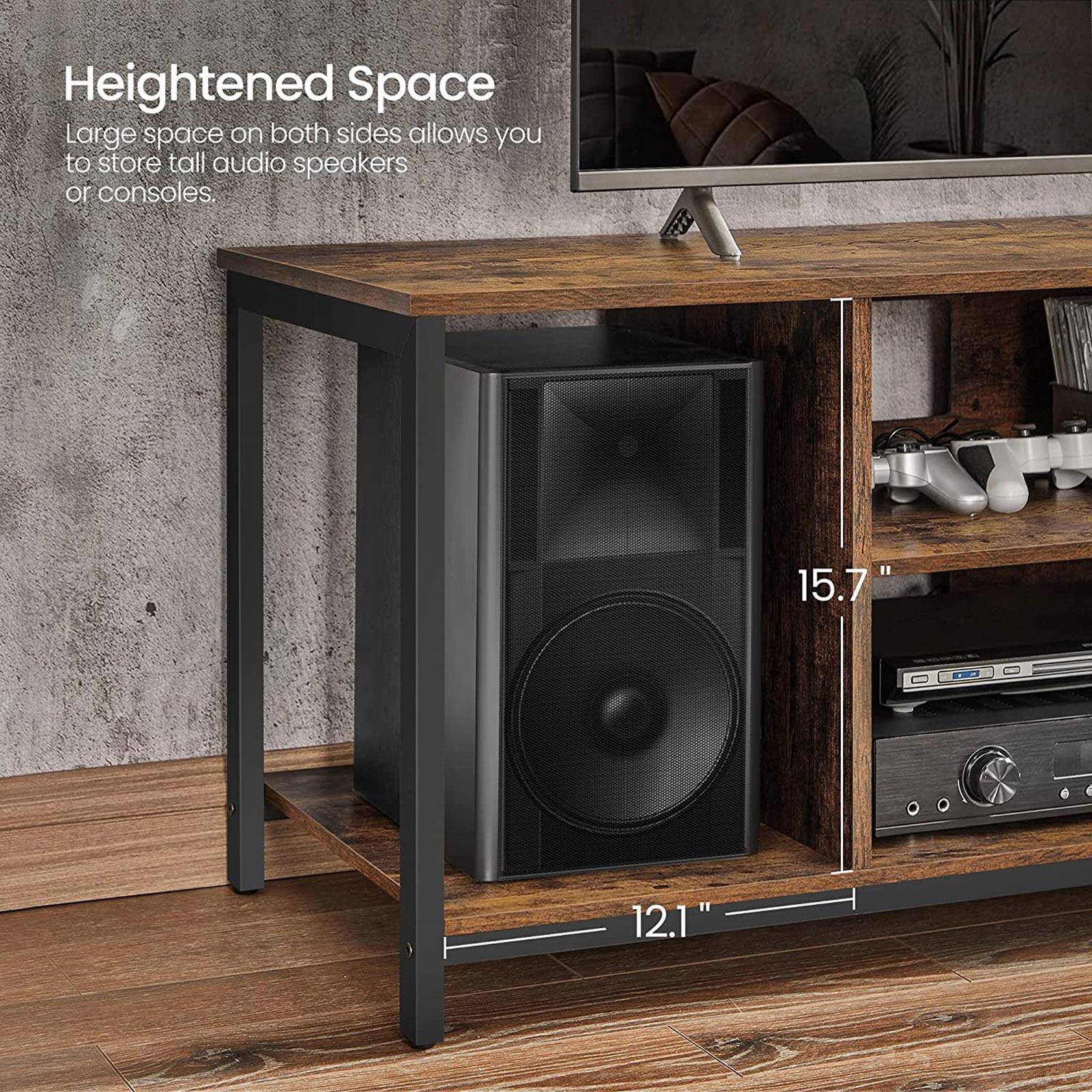 Industrial Brown TV Stand with Shelving FredCo