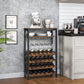 Industrial Brown Wine Rack with Glass Holder FredCo
