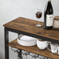 Industrial Brown Wine Rack with Glass Holder FredCo