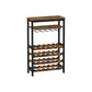 Industrial Brown Wine Rack with Glass Holder FredCo