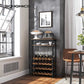 Industrial Brown Wine Rack with Glass Holder FredCo