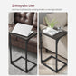 Industrial C-Shaped Side Table, Oak Finish and Black FredCo
