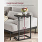 Industrial C-Shaped Side Table, Oak Finish and Black FredCo