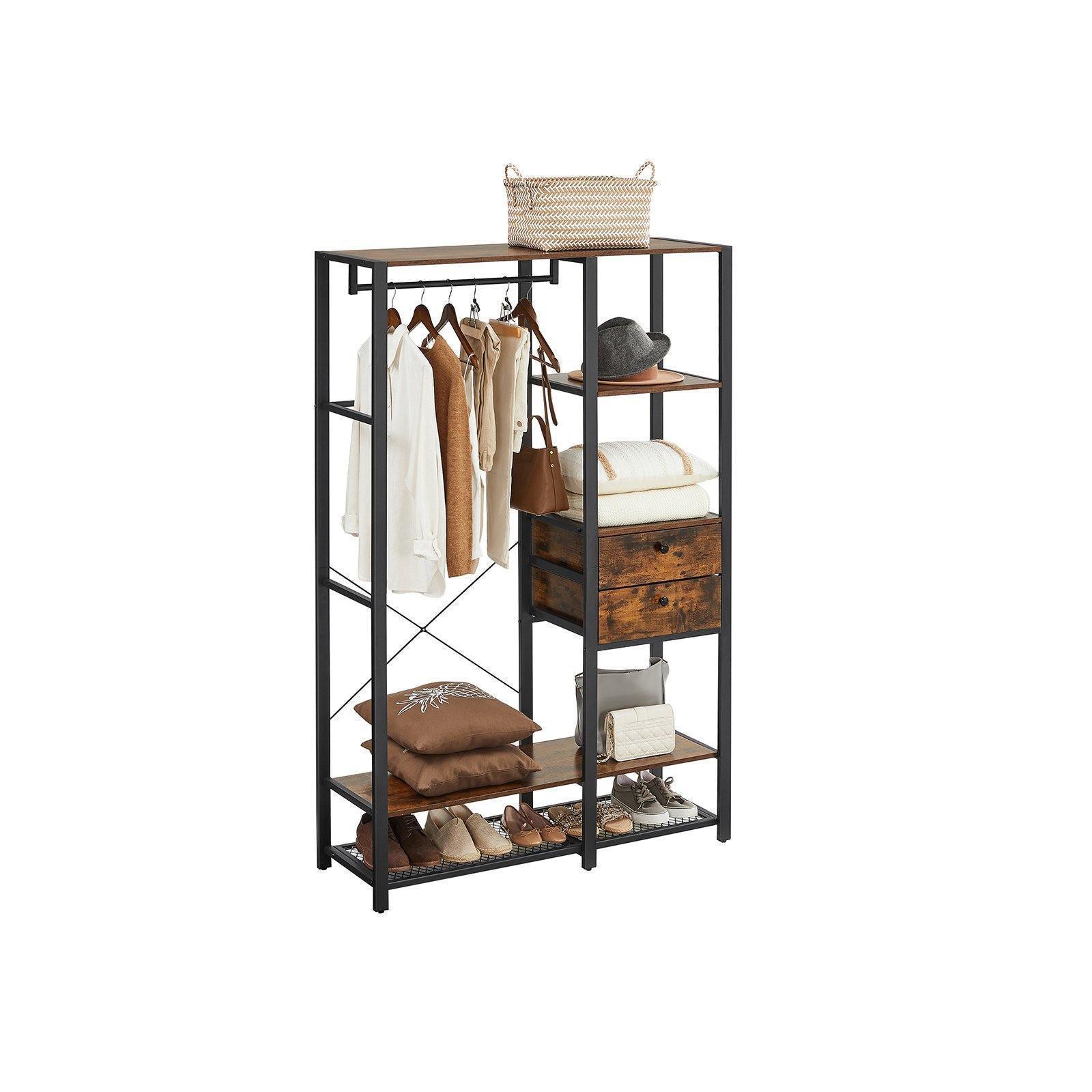 Industrial Closet Organizer with Drawers & Shelf FredCo